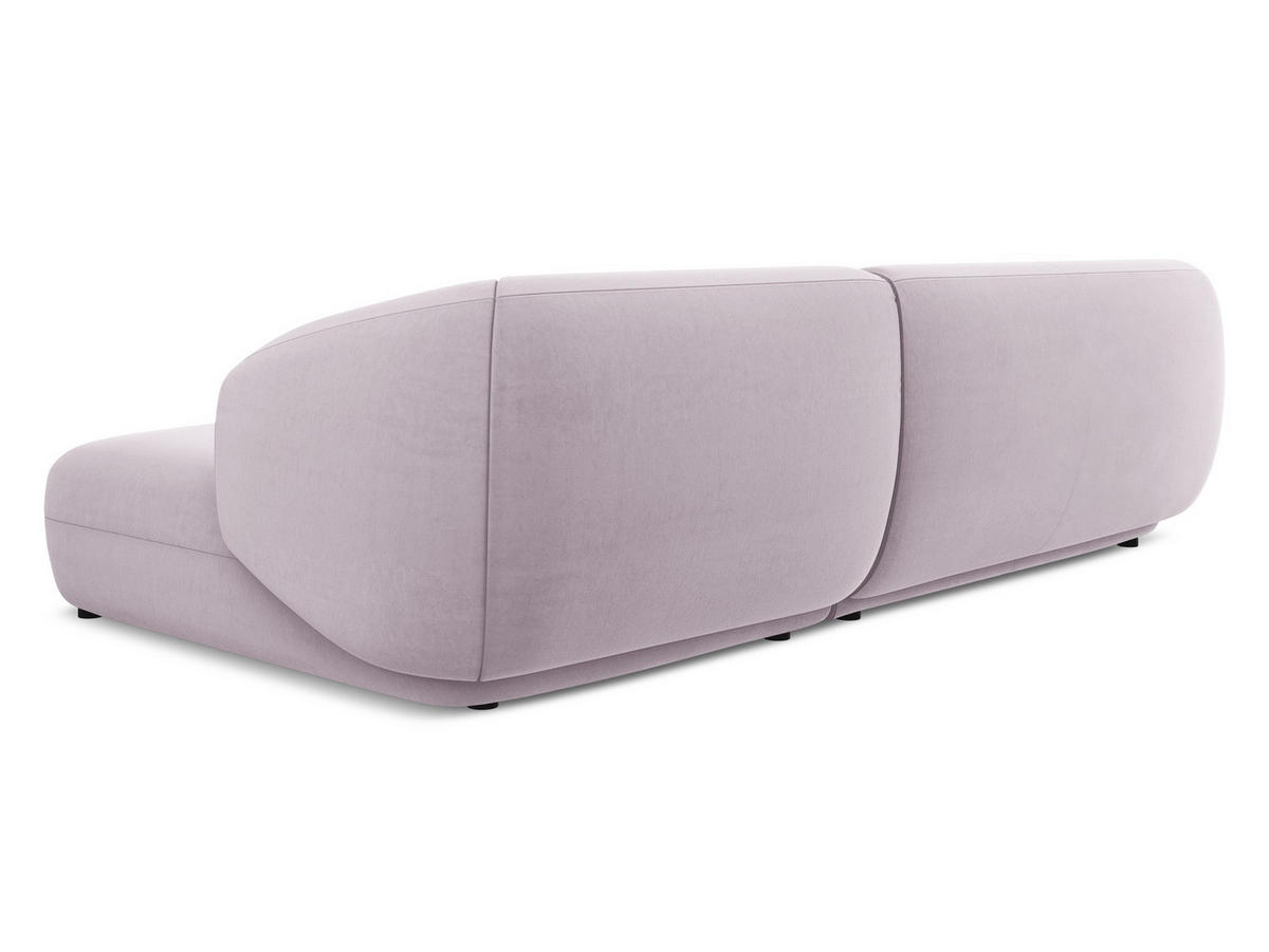 ECKSOFA Rechts Samt Stoff Violett - Lila/Flieder, Kunststoff/Textil (280/156cm) - Makamii