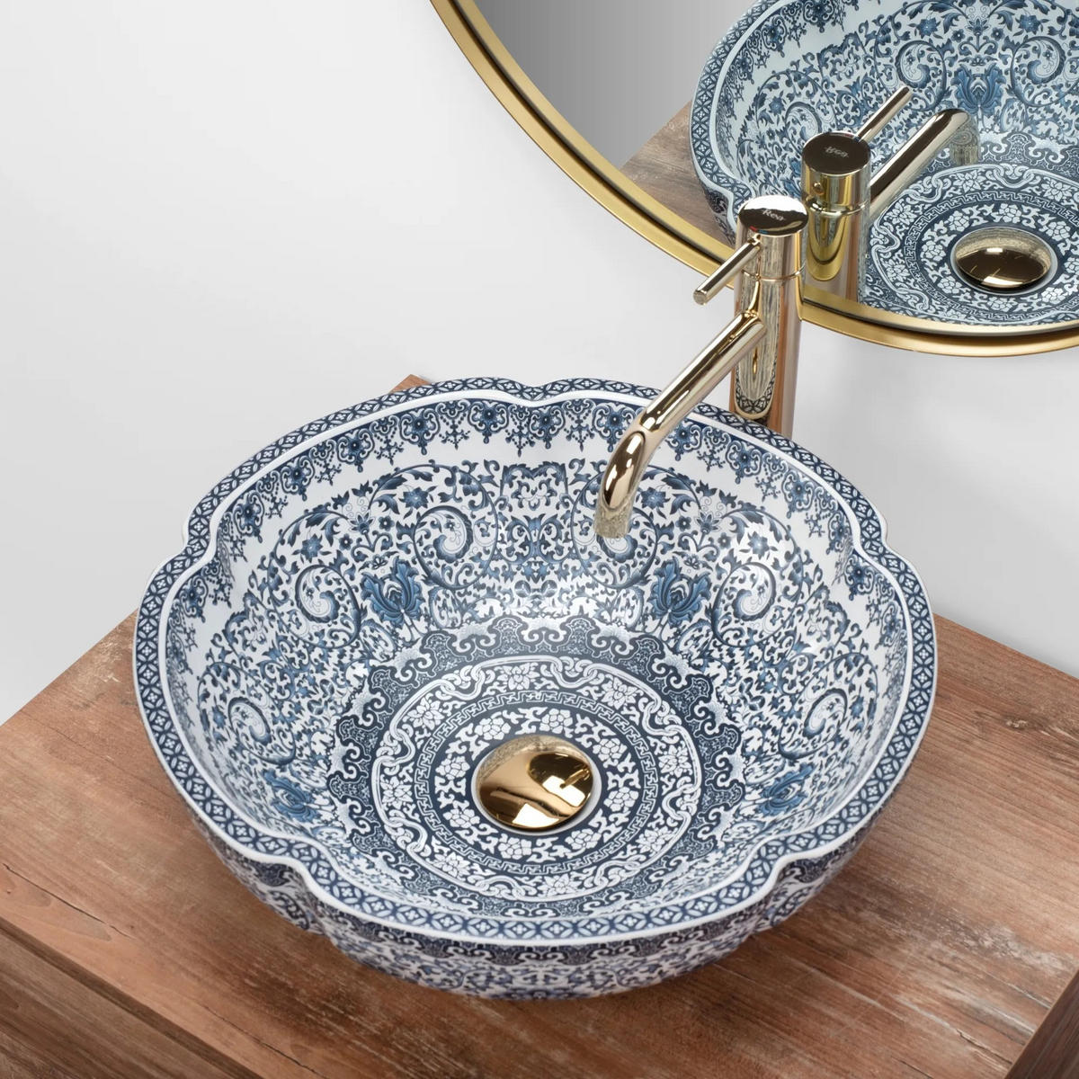 AUFSATZWASCHBECKEN Rea Vivien - Blau, Keramik (42.5/15/42.5cm) - REA