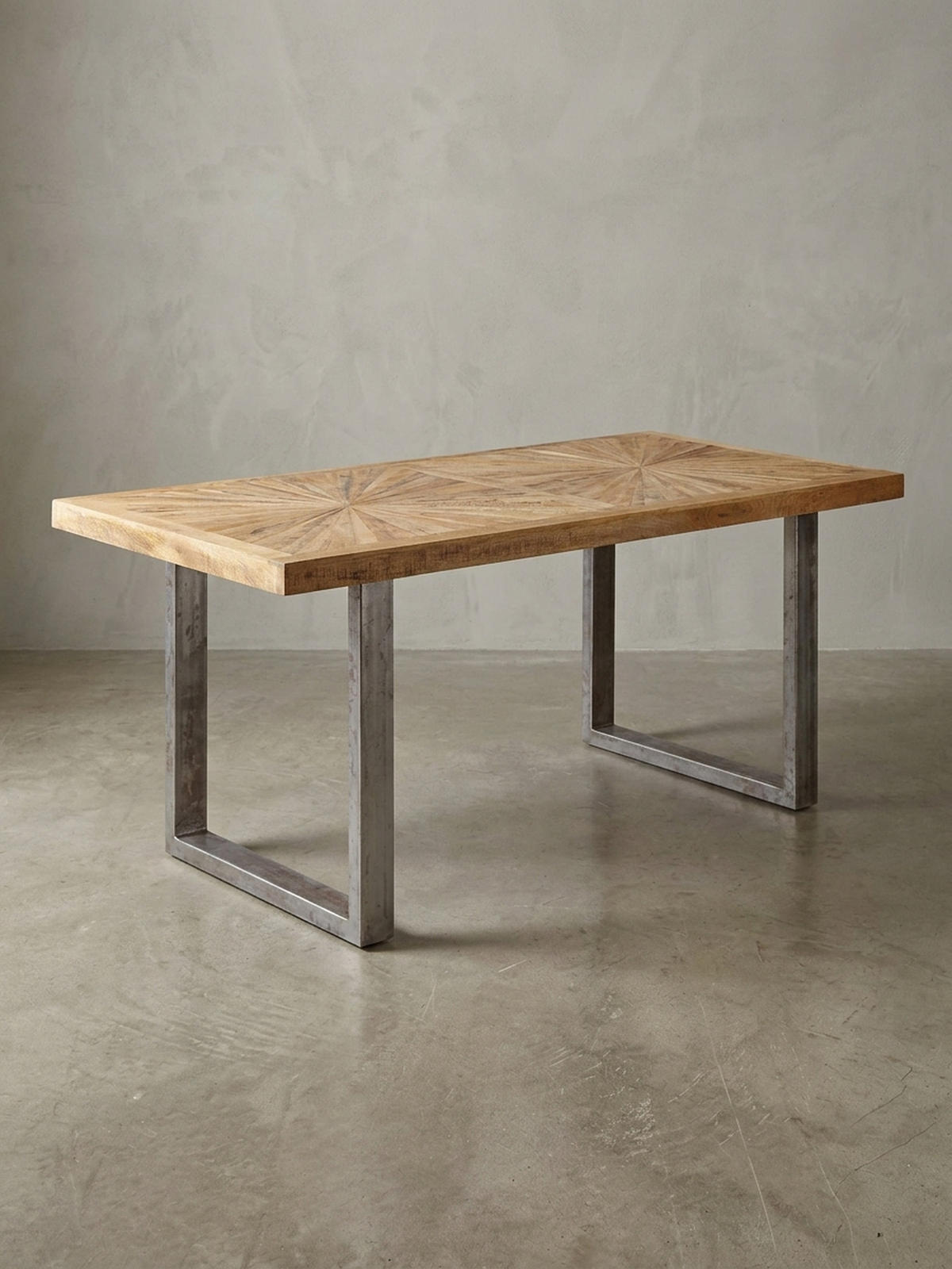 ESSTISCH Massivholz Edelstahlbeine Rustikal, Braun 200x100x76 cm - Anthrazit/Braun, Holz/Metall (100/200/76cm) - KADIMA DESIGN