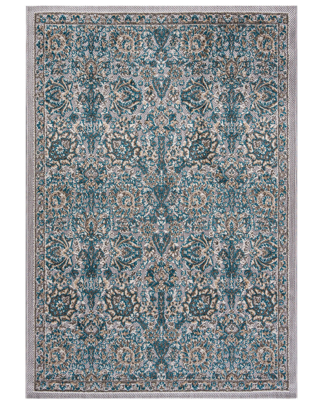 KOBEREC modrý béžový krémový - 250 x 350 cm - modrá/krémová, textil (250/350cm) - Mazovia
