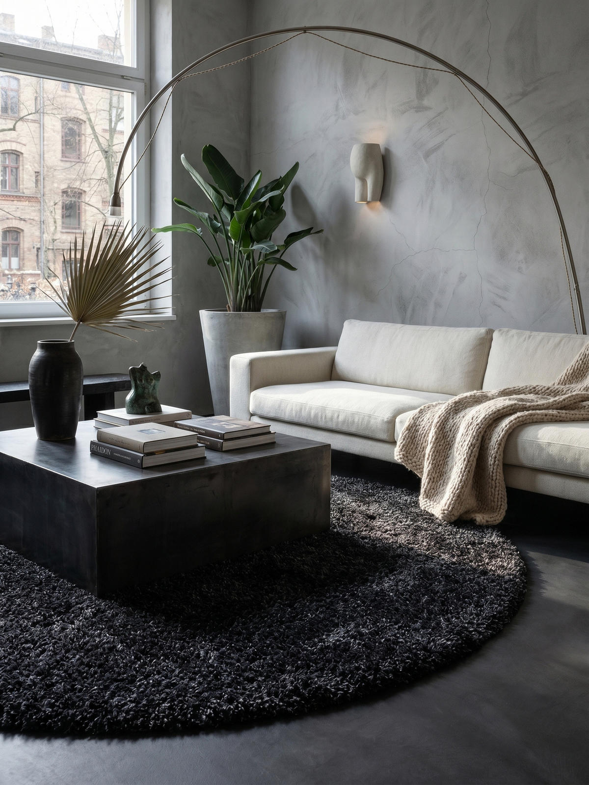 TEPPICH Hochflor Shaggy Einfarbig Weich Flauschig Waschbar Rund Anthrazit 200x200 cm – RHEIN - Anthrazit, Textil (200/200cm) - KADIMA DESIGN