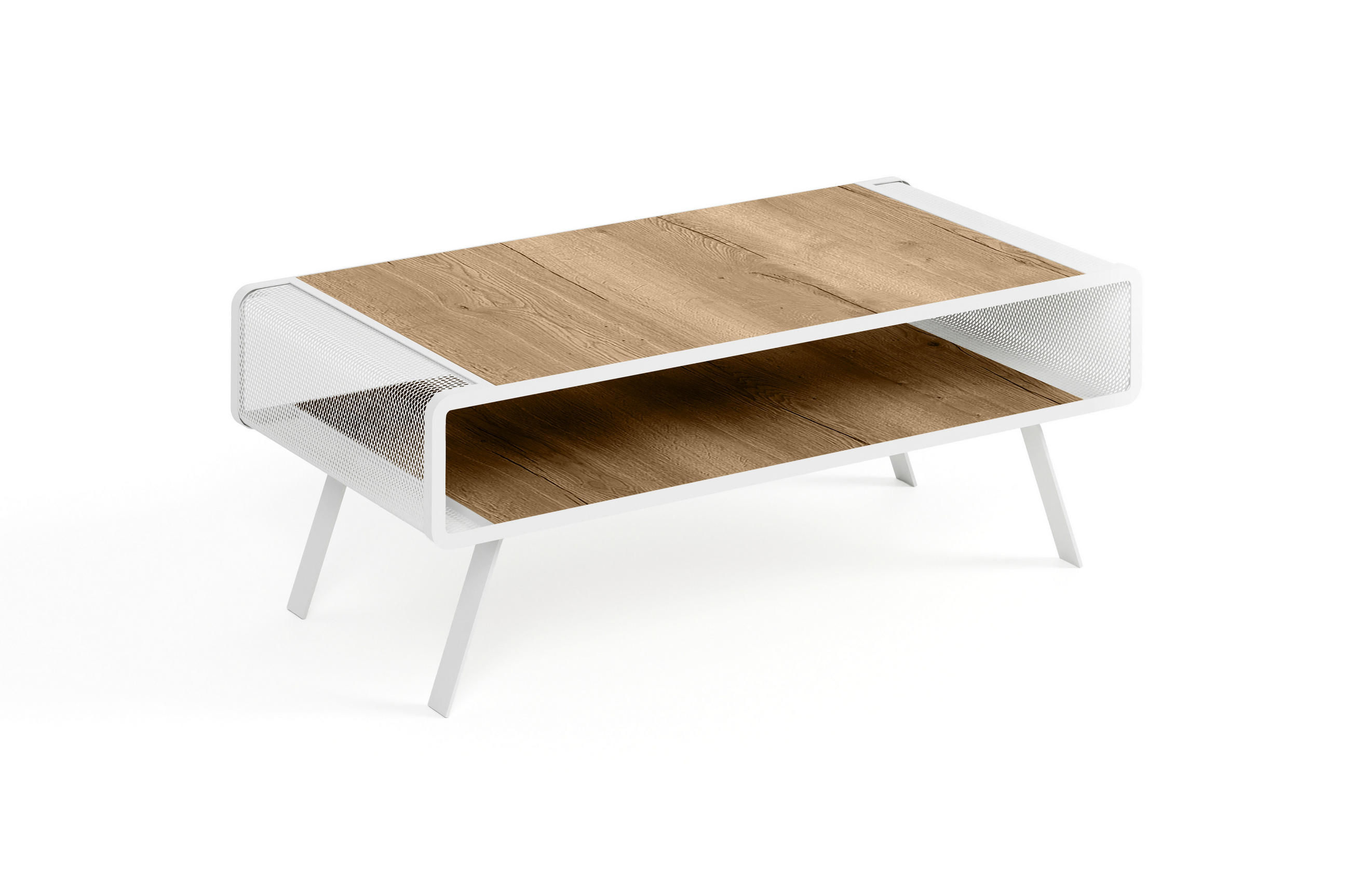 COUCHTISCH TORPE - Hellbraun/Weiß, Holzwerkstoff (60/121/45cm) - Meblini