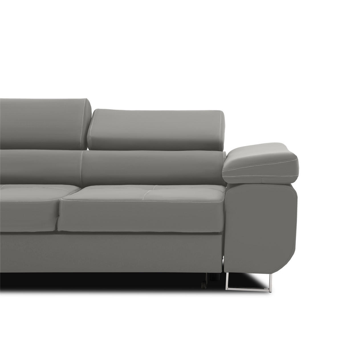 SOFA 2-SITZER MIT SCHLAFFUNKTION RIGATTO Grau - Grau, Textil (100/71/209cm) - Mebligo