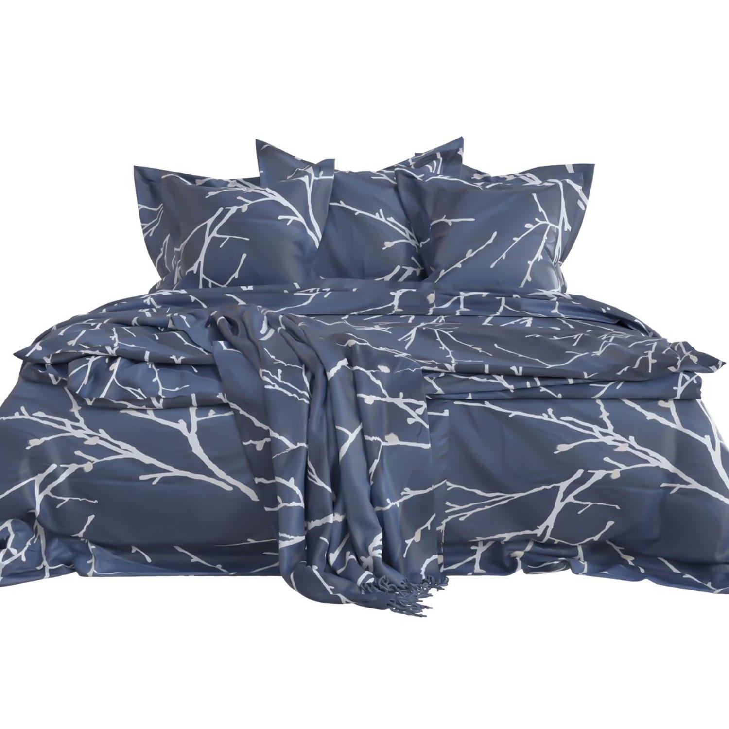 BETTWÄSCHE (Blau-Weiß) - Blau, Kunststoff (135/200cm) - Intirilife
