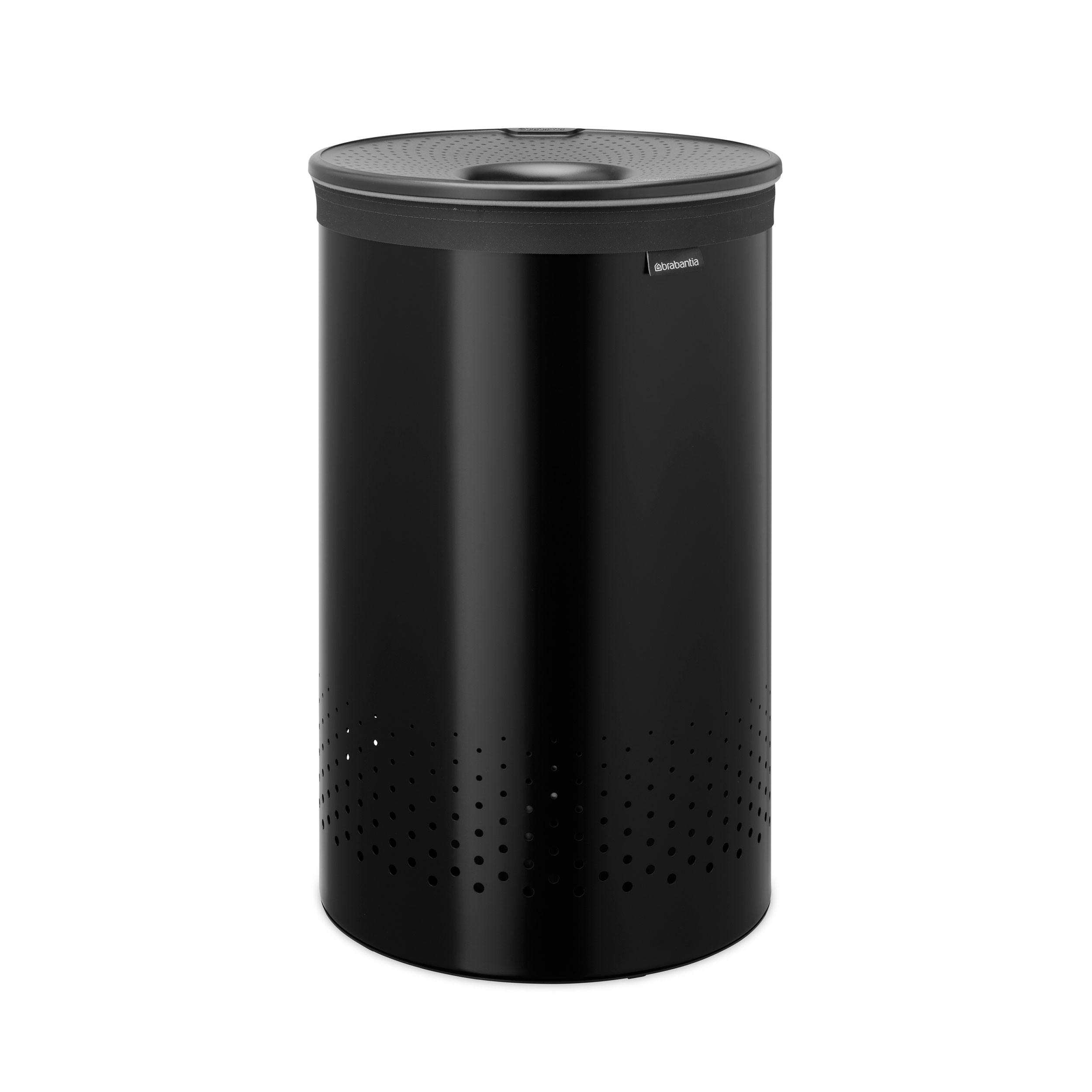 WÄSCHEBOX, Matt Black, 60 L - Schwarz, Metall (38/63.5/38cm) - Brabantia