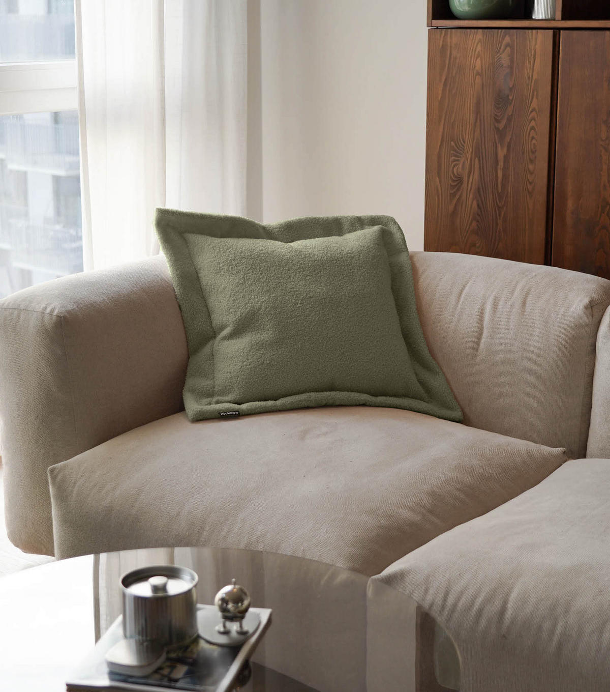 SOFAKISSEN Laze - Grün, Textil (70/8cm) - Mokebo