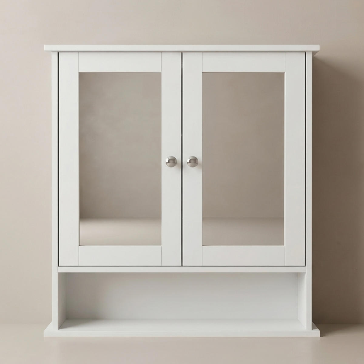 BADEZIMMERSCHRANK Luma Spiegel 56/13/58 cm - Weiß, Holzwerkstoff (56/58/13cm) - EDAXO