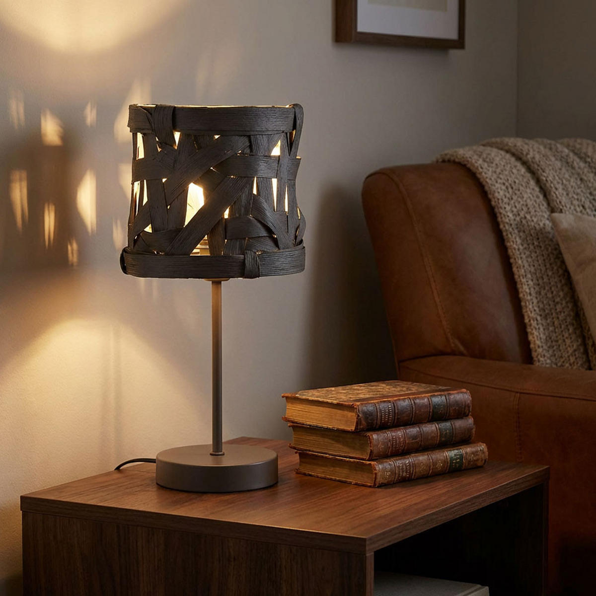 TISCHLEUCHTE SALVADOR Grau Textil Metall - Grau, Textil (17/17/35cm) - Globo Lighting