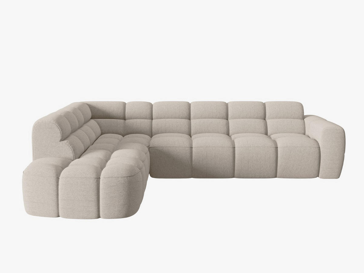ECKSOFA links Lisa aus strukturiertem Stoff sand 5 Sitzplätze - Sandfarben, Textil (234/293cm) - Micadoni