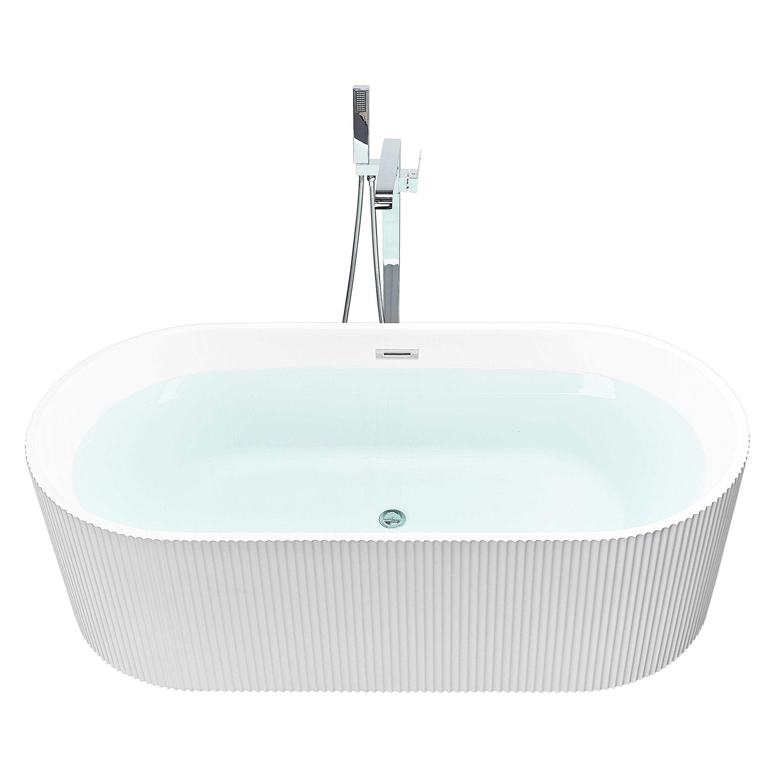 FREISTEHENDE BADEWANNE 80x169x58 cm weiß Gocta - Weiß, Kunststoff (80/58/169cm) - Beliani