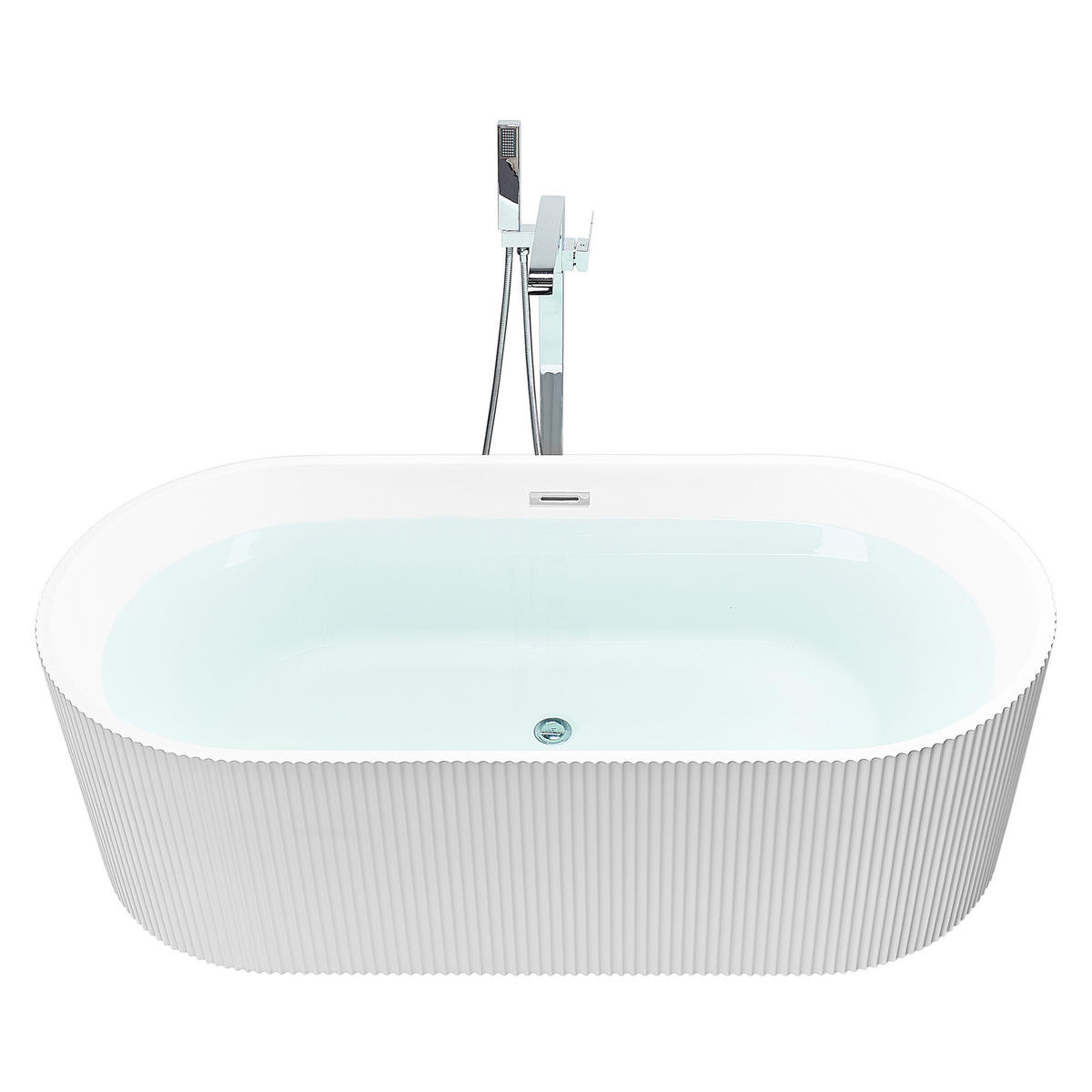 FREISTEHENDE BADEWANNE 80x169x58 cm weiß Gocta - Weiß, Kunststoff (80/58/169cm) - Beliani