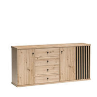 KOMMODE ALMERIA 182,7/85,4/40,6cm mit 4 Schubladen 2 Türen Eiche Artisan - Eiche Artisan, Holzwerkstoff (182.7/85.4/40.6cm) - MASSENO