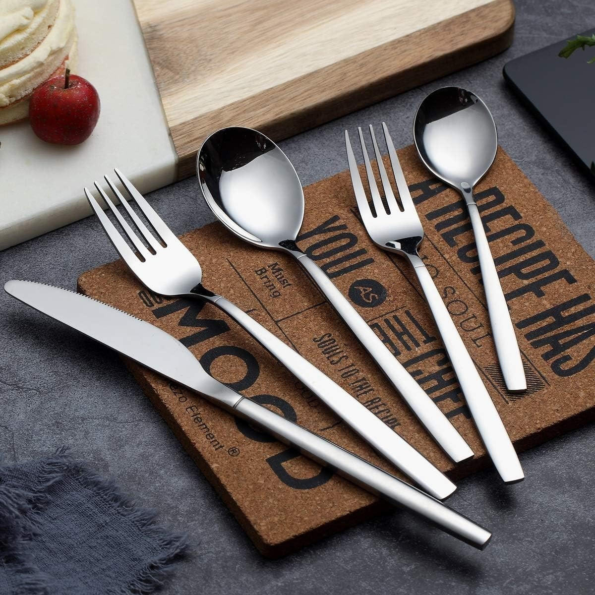 BESTECK Set 30-Teilig Edelstahl Besteckset für 6 Personen - Silberfarben, Metall