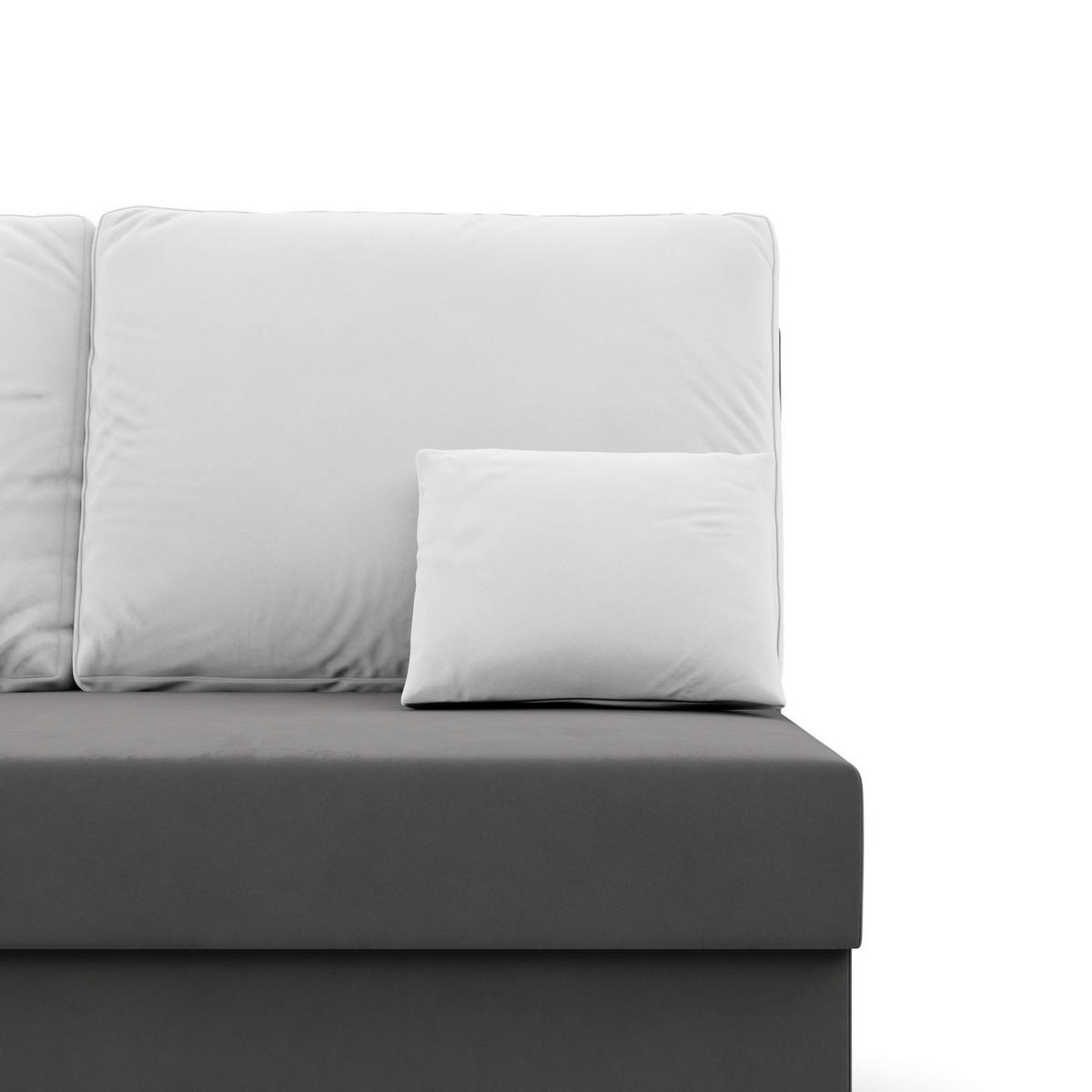 ECKSOFA MIT SCHLAFFUNKTION KEMI Grau/Weiß - Weiß/Grau, Textil (135/201cm) - Mebligo