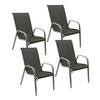 GARTENSTÜHLE Marbella Grau 4er-Set - Grau, Kunststoff (56.5/92.5/76cm) - Happy Garden