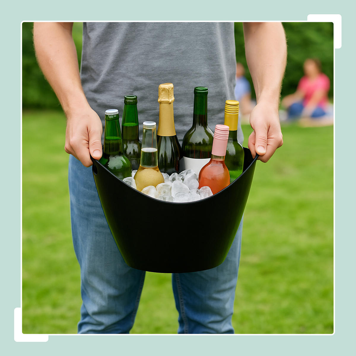 EISEIMER - Schwarz, Kunststoff (34.5/25.5cm) - Relaxdays