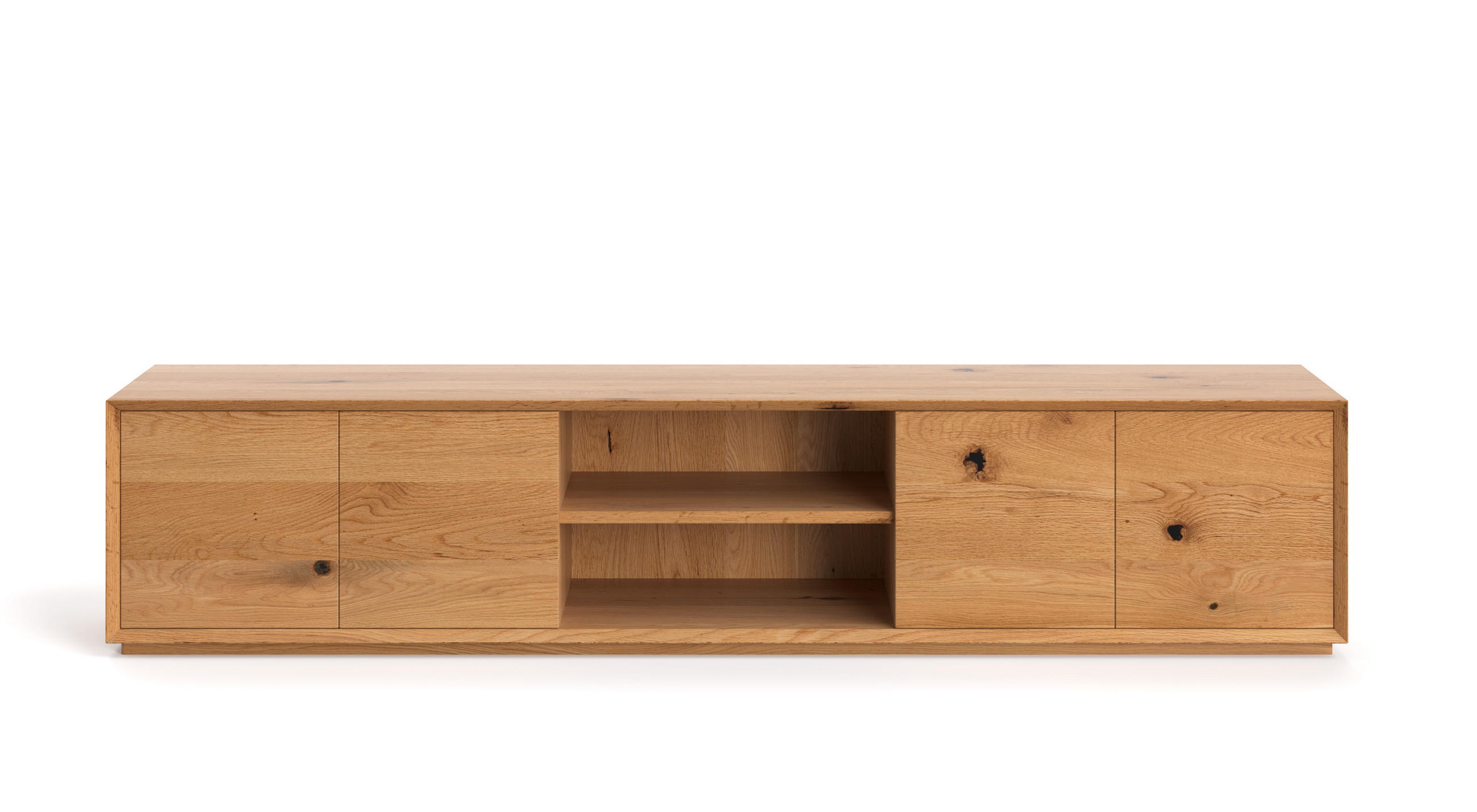 TV-SCHRANK Pavo aus massivem Eichenholz 200 cm - Eichefarben/Naturfarben, Holz (200/43/45cm) - Danzz