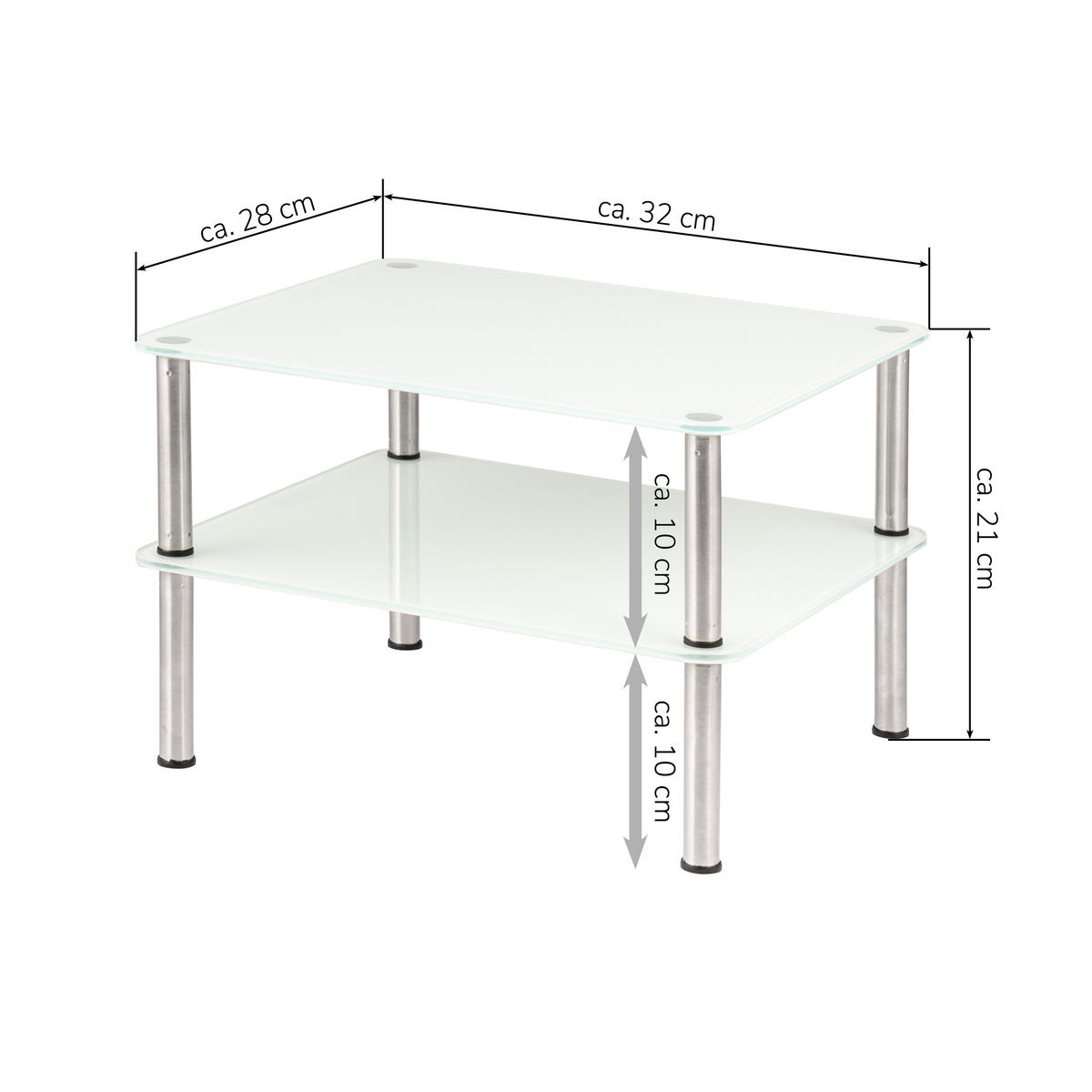 GLAS-KÜCHENREGAL weiß - Weiß, Glas (32/21/28cm) - bremermann