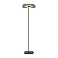 STEHLEUCHTE Riccardo, Schwarz und rauchgrau, 165cm - Schwarz, Glas (165/42/165cm) - KOSILUM