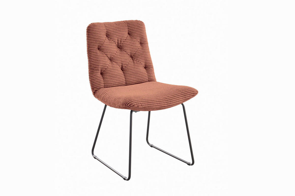 ESSZIMMERSTUHL NEW CHARME Braun Cord - Dunkelbraun/Braun, Textil (52/87/66cm) - KAWOLA