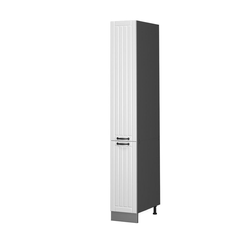 APOTHEKERSCHRANK Fame-Line Weiß Landhaus 30 cm - Anthrazit/Weiß, Holzwerkstoff (30/206.8/58cm) - Vicco