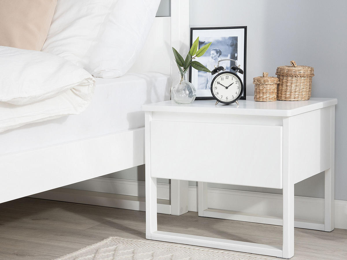 NACHTTISCH Kiefernholz weiß Giulia - Weiß, Holz (50/43/41cm) - Beliani