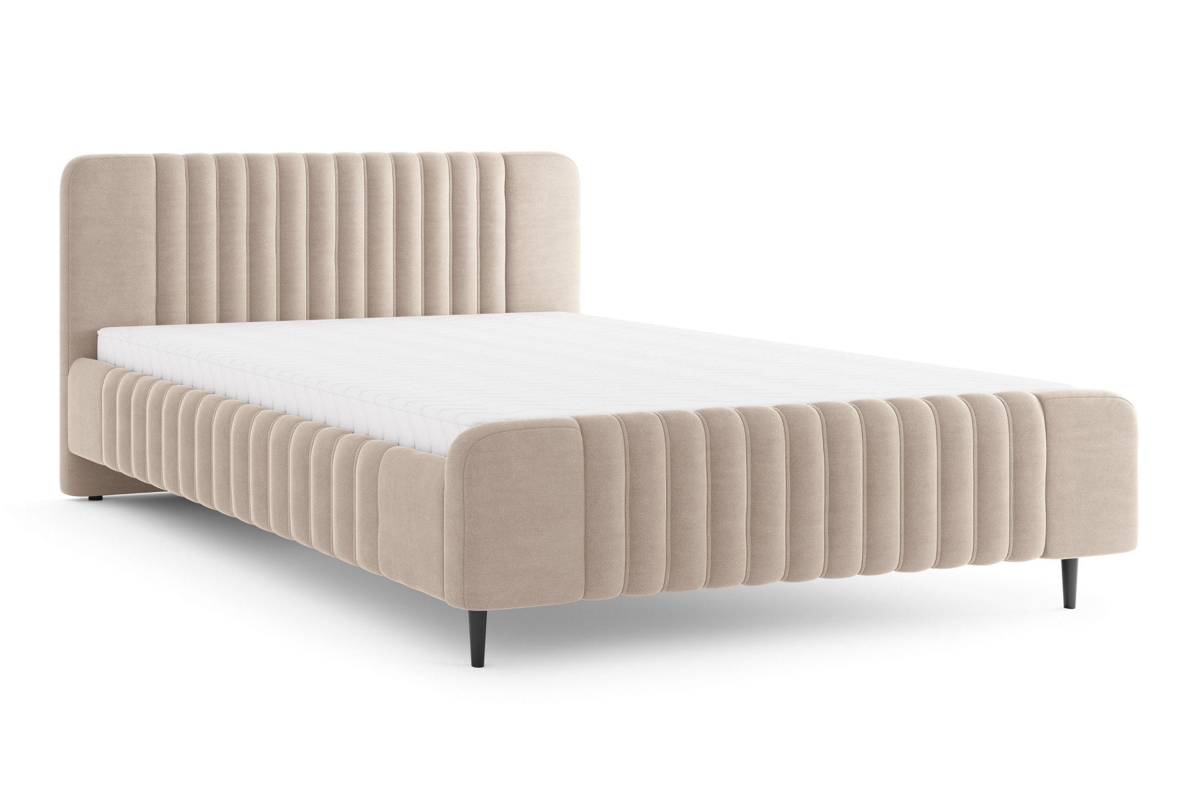 Deine Möbel 24 Polsterbett Beige 160x200 cm