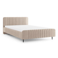 POLSTERBETT AURO 12 160/200 cm in Velours Beige - Beige, Holzwerkstoff (160/200cm) - Deine Möbel 24