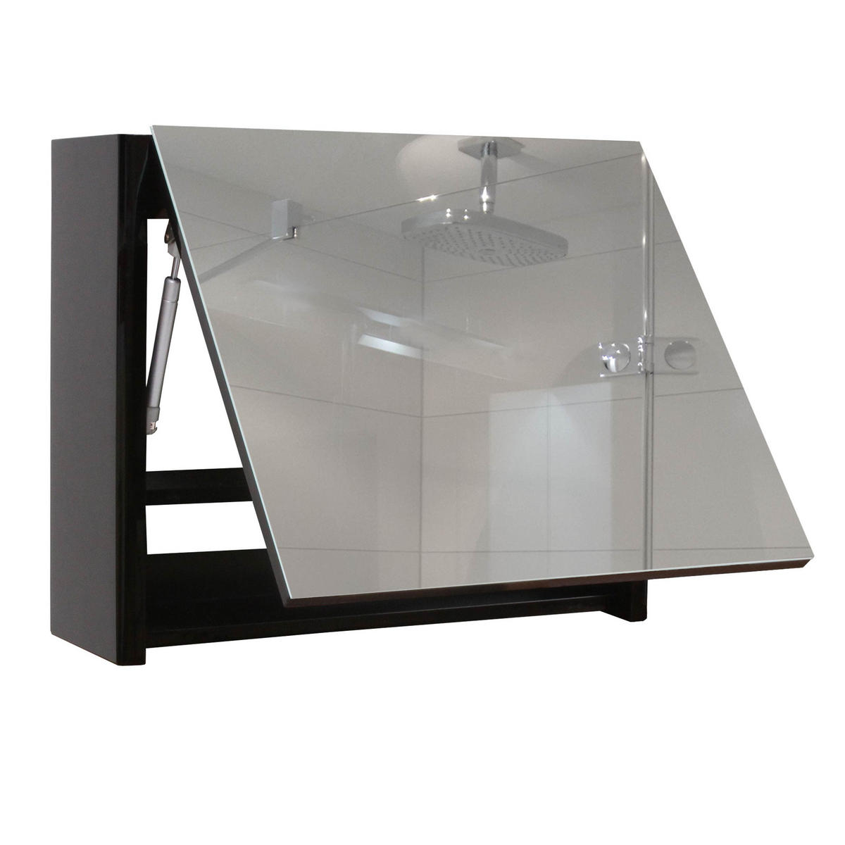 SPIEGELSCHRANK Hochglanz Schwarz - Schwarz Hochglanz, Holz (79/48/18cm) - MCW