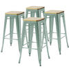 BARHOCKER 4-tlg., Grau - Grau, Metall (43/43cm) - Oviala