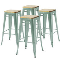 BARHOCKER 4-tlg., Grau - Grau, Metall (43/43cm) - Oviala