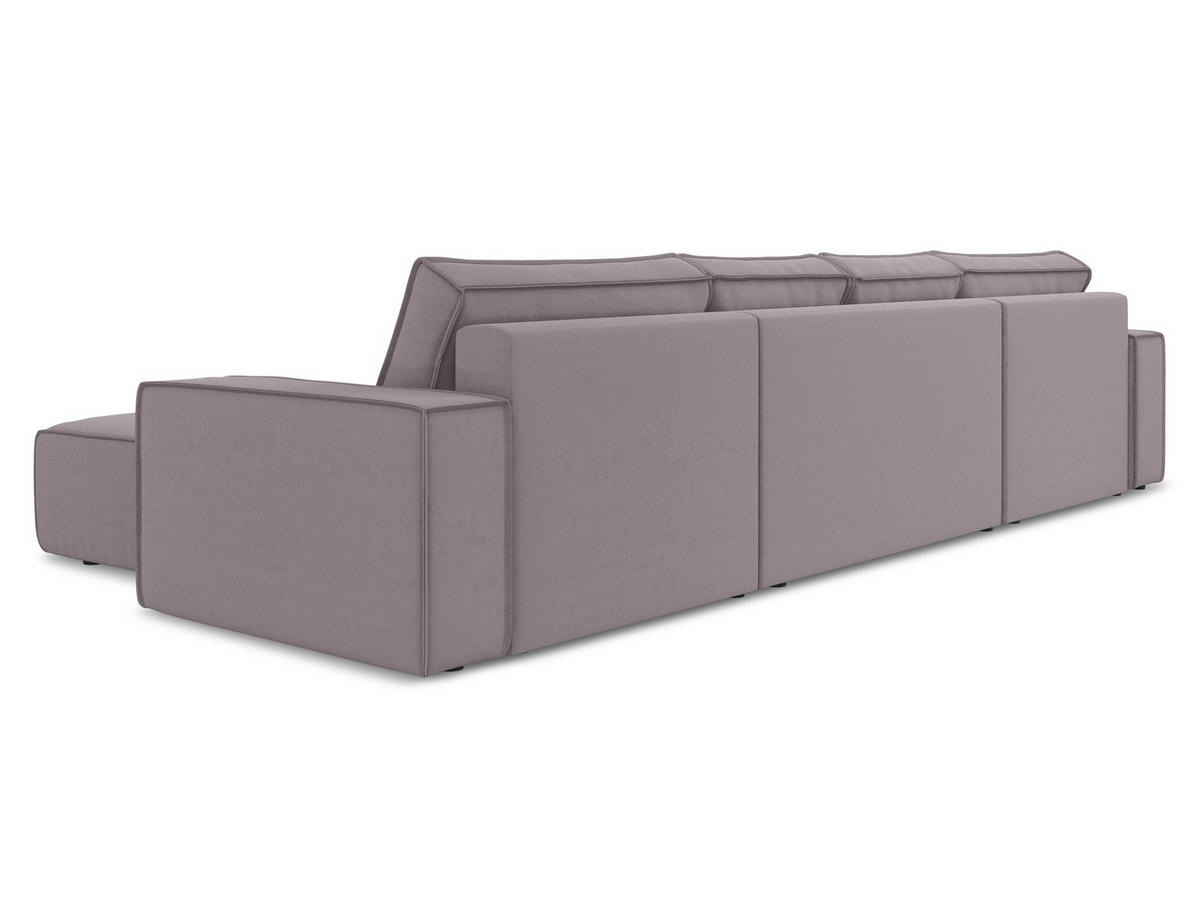 WOHNLANDSCHAFT Samt Stoff Violett - Lila/Flieder, Kunststoff/Textil (398/82/185cm) - Makamii