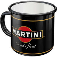 EMAILLE-BECHER 360 ml Martini Served Here - Rot/Schwarz, Metall (0.36L) - Nostalgic-Art