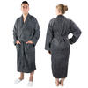 BADEMANTEL, XXL, 100% Polyester-Velours / 100% Baumwolle, Grau - Graphitfarben, Textil (XXLnull) - Zollner