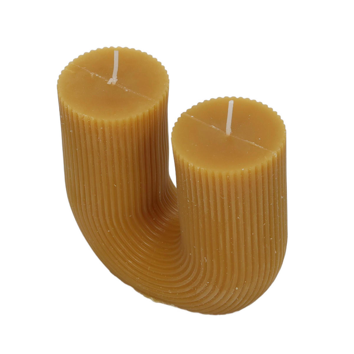 DEKOKERZE U-Form Demi 11/5,1/12 cm - Gelb, Paraffin (5.1/12/11cm) - Atmosphera Createur d´interieur