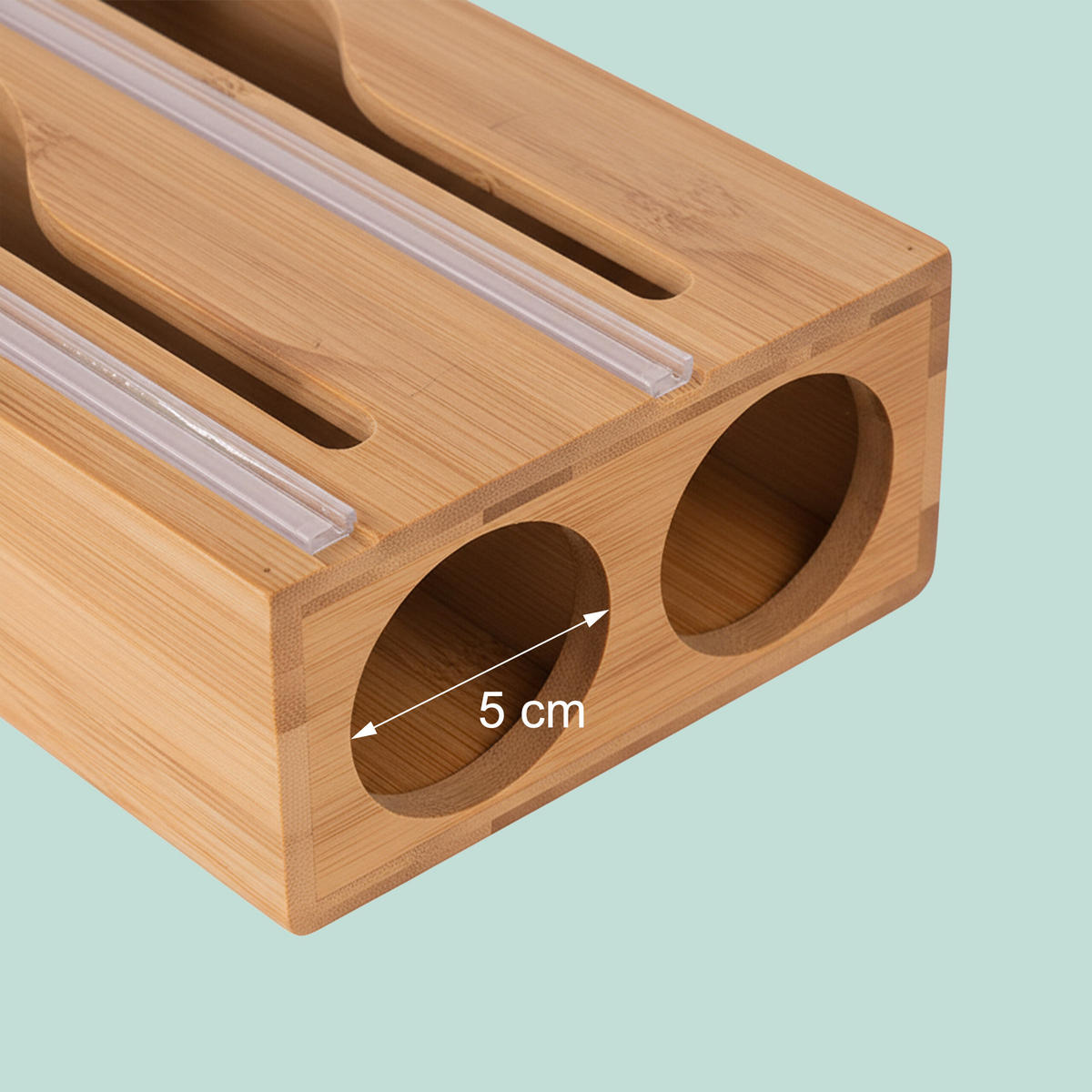 FOLIENSPENDER - Hellbraun, Holz/Kunststoff (33/14/7cm) - Relaxdays