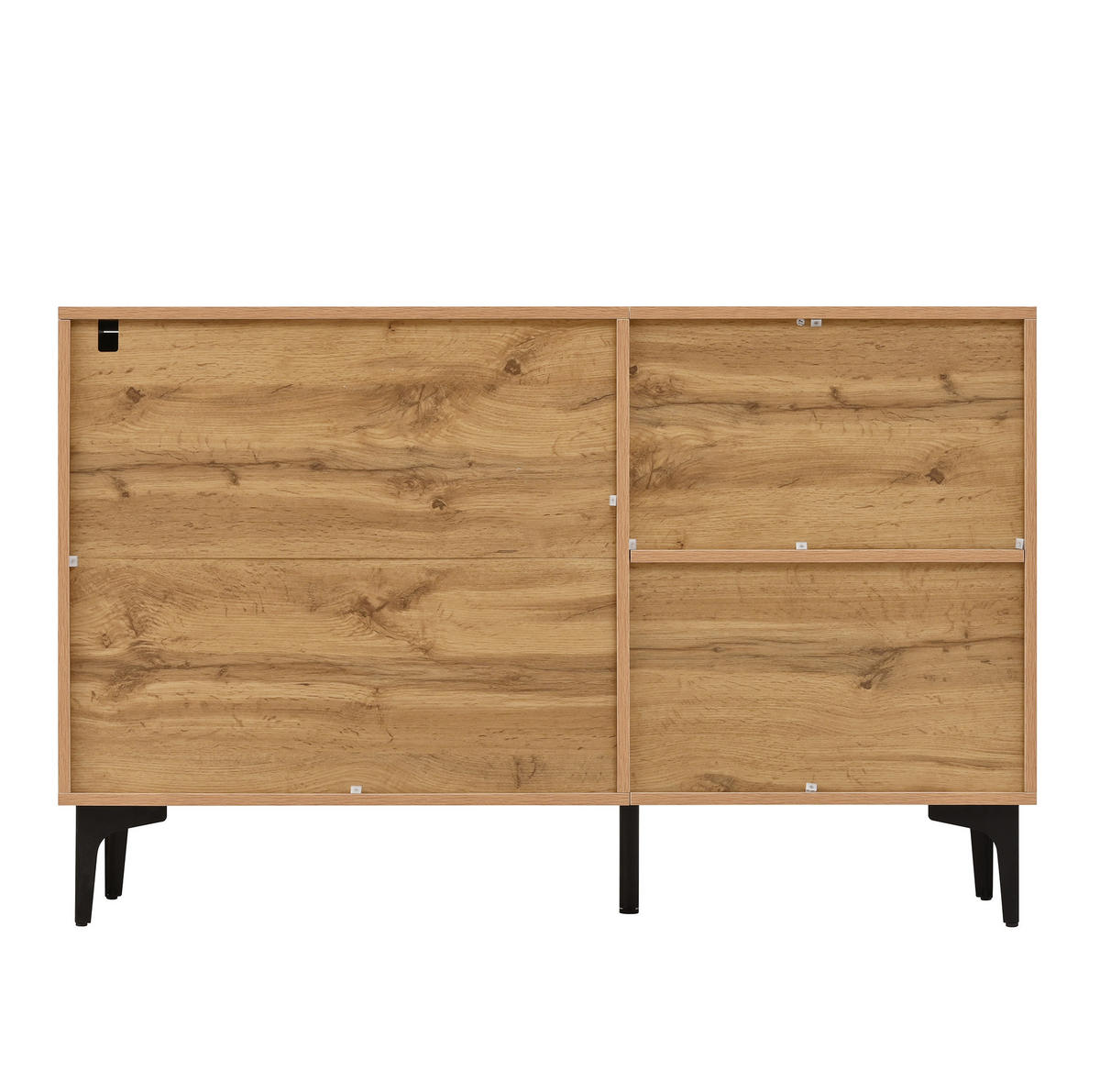 SIDEBOARD 120/35/76 cm Natur/Schwarz aus Holzwerkstoff mit 1 Tür und 3 Schubladen - Schwarz, Holzwerkstoff (120/76/35cm) - OKWISH