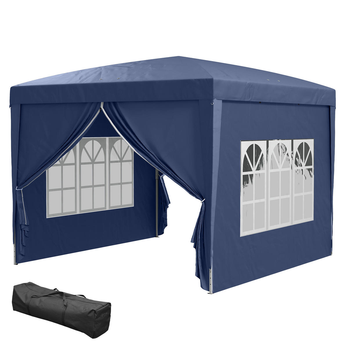 PAVILLON DE-13940 3/3 m mit Fenstern Blau - Blau, Textil (295/258/295cm) - ComfortXL