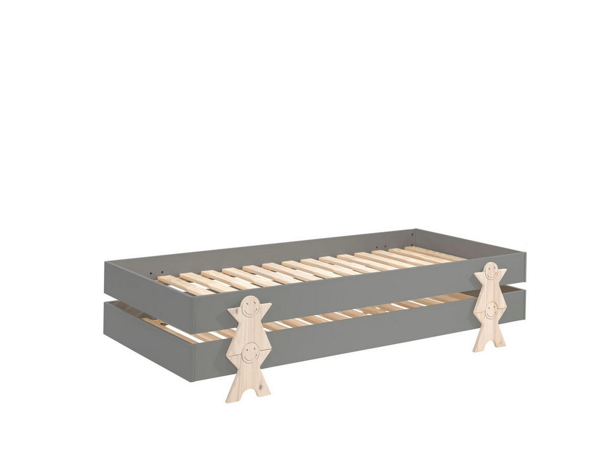 STAPELBETT (2er Set) Karlene 204x48x94 aus MDF in Grau - Grau, Holzwerkstoff (90/200cm) - 58aufmkessel