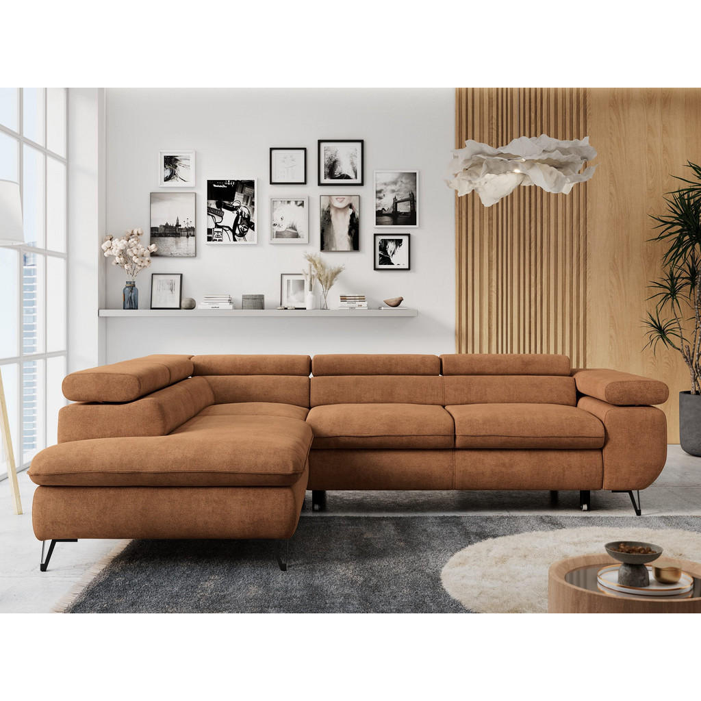 Thumbnail - MKS Ecksofa, Orange, Textil, 3-Sitzer, L-Form,L-Form, 273x208 cm, Oeko-Tex®, Wohnzimmer, Sofas & Couches, Wohnlandschaft...