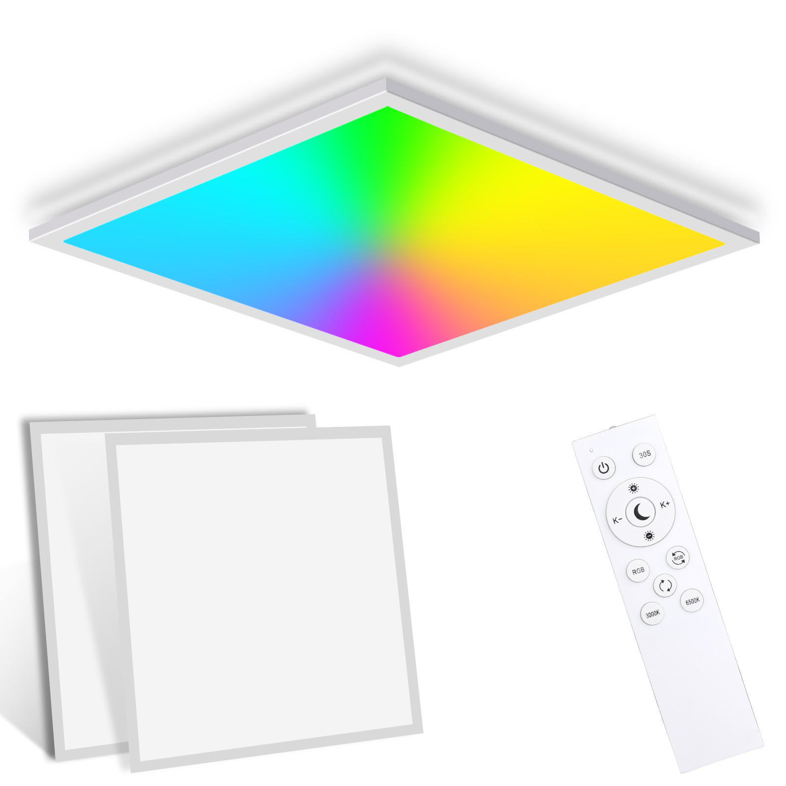 DECKENLEUCHTE PA1021 LED Panel 45/45/3.9 CM 2er-Set - Weiß, Metall (45/45/3.9cm) - LOVHAUS