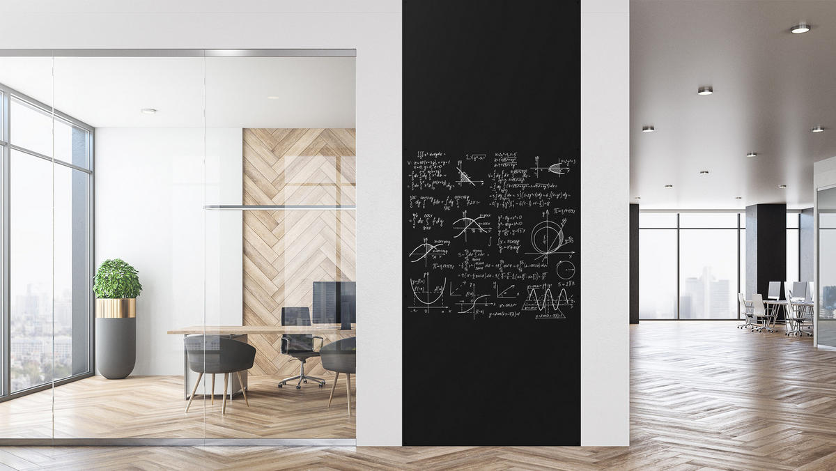 MAGNETPLATTE rahmenloses SLIMboard - Kreideoberfläche - 300x120 cm - Schwarz, Metall (300/120/0.3cm) - ALLboards