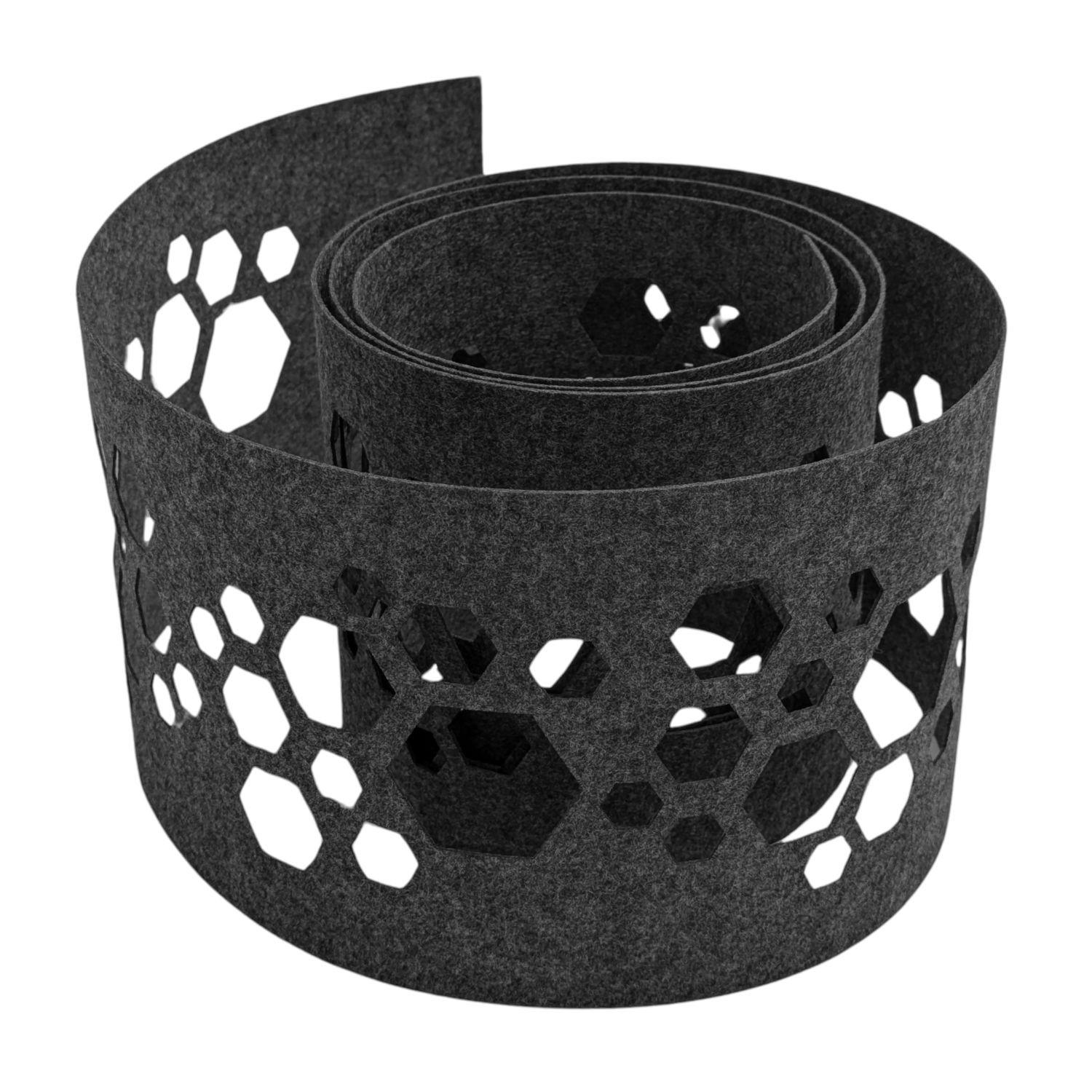 SICHTSCHUTZSTREIFEN Design Vlies Dekor Hexagon Einzelstreifen Schwarzgrau 2,55m - Schwarz, Kunststoff (260/19cm) - ZAUN|ZU