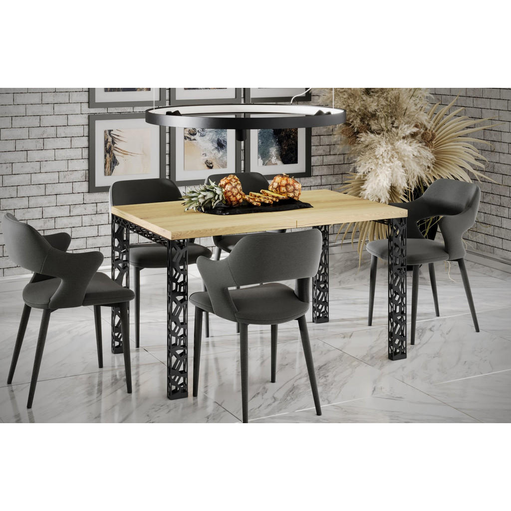 Thumbnail - Endo-Moebel Esstisch, Eiche, Holzwerkstoff, Rechteckig,Rechteckig, 80x76x80 cm, Esszimmer, Tische, Esstische