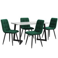 ESSGRUPPE DE-39006 117/68 cm Tisch mit 4 Stühlen Dunkelgrün - Grün, Holzwerkstoff (117/75/68cm) - ComfortXL