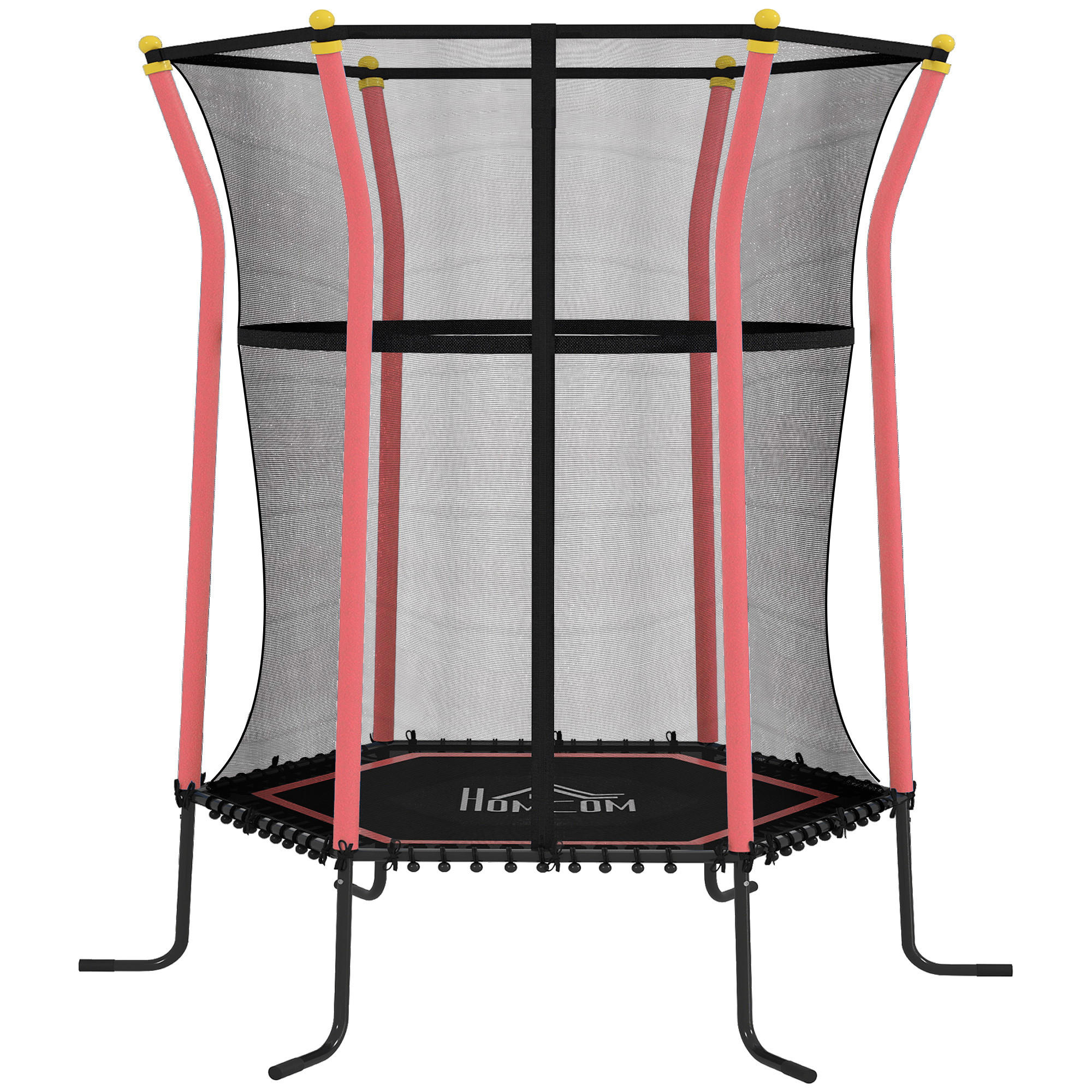 KINDER Trampolin Ø163,5 cm, Indoor Trampolin, Kindertrampolin bis 50 kg Rot - Rot, Kunststoff/Metall (163.5/163.5cm) - HOMCOM