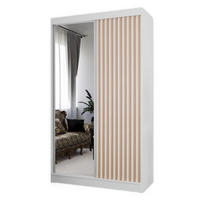 SCHRANK Weiß Lamellen Mit Spiegel Craft Gold 120 cm - Weiß, Holzwerkstoff (120/215/61cm) - Sepro Meble