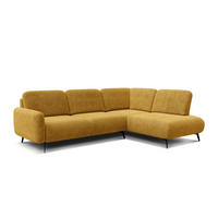 ECKSOFA FEBE 5-Sitzer rechts, dunkelgelb - Gelb/Schwarz, Holz/Textil (271/190cm) - Courtois Laville