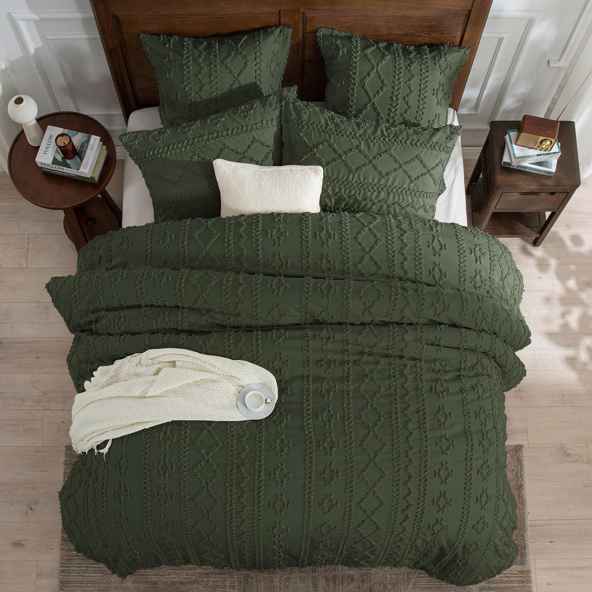 BETTBEZUG (200 x 230 cm) + zwei Kissenbezüge (51 x 76 cm) – Grün - Grün, Textil (230/200cm)