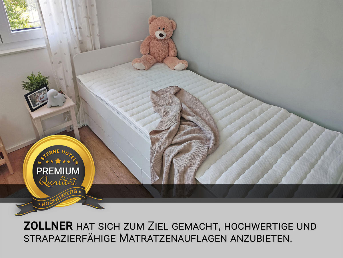 MATRATZENAUFLAGE, 90x200 cm, 100% Polyester, Weiß - Weiß, Textil (90/200cm) - Zollner